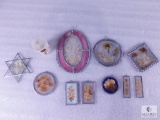 Lot Assorted Stained Glass & Dried Flower Suncatchers