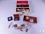 Vintage Jewelry Box with Large Assortment of Costume Jewelry