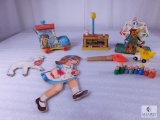Lot of Assorted Vintage Fisher Price Toys and Wall Plaques