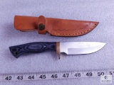 New Stainless Fixed Blade Skinner with Leather Sheath