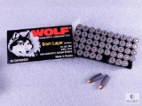 50 Rounds Wolf 9mm Luger 115 Grain FMJ Steel Case Ammo