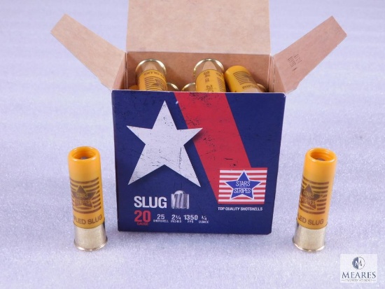 25 Rounds .20 Gauge Shotgun Slugs. 2 3/4" 3/4 Ounce 1350 FPS