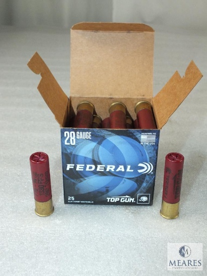 25 Rounds Federal Top Gun 28 Gauge 2-3/4" 7-1/2 Shot 3/4 oz Shells