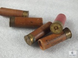 5 Rounds Vintage 12 Gauge Cardboard Shotgun Shells