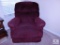 Lot of 2 Burgundy Tone Upholstered Reclining Chairs