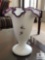 Fenton Hand Painted Signed Plum Crest White Glass Vase