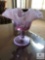 Fenton Amethyst Purple & White Glass Ruffled Edge Pedestal Dish