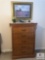 5 Drawer Wood Chest of Drawers and Decorations