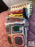 Lot of Vintage Crocheted Afghan Blankets