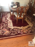 Royal Palace 100% Wool Area Rug 9' x 12' Burgundy & Ivory Floral Design