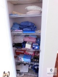 Linen Closet Lot - Assorted Towels, Blood Pressure Cuff, Trimmers, Pillows and More