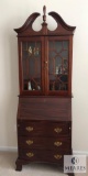 Vintage Chippendale Pediment Secretary Hutch