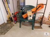 Assorted Garage Contents - Yard Tools, Chair, Shop Vac, Hand Truck, Air Pump and more