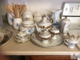 Large Lot of Assorted China - Tea Set, Canisters, Kettles and more