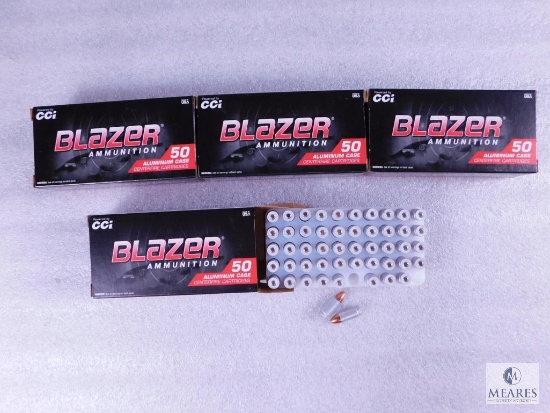 200 Rounds CCI Blazer 9mm 115 Grain FMJ Ammo