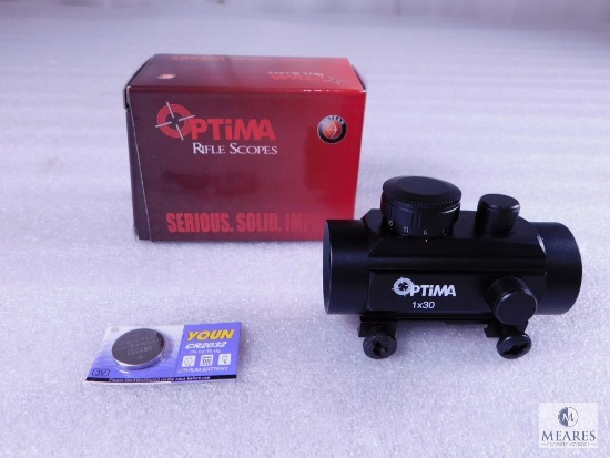 New Optima 1x30 Red Dot Sight with Adjustable Brightness & Weaver Mount