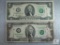 Group of Two US $2.00 Small-size Notes