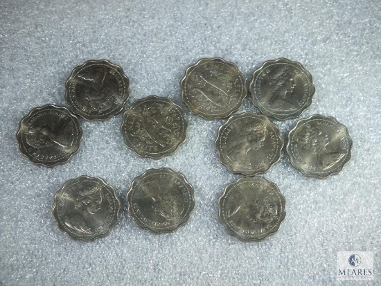 (10) 1969 BU Bahamas 10 Cent Coins