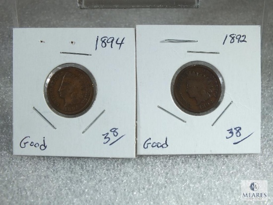 1892 & 1894 Indian Head Cents - Good