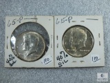 (2) 1965 40% Silver Kennedy Halves