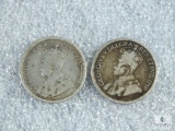 (2) 1917 Canadian .925 Silver Dimes