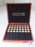 Gold & Silver Highlighted State Quarters (32 Coins) in Nice Wood Display