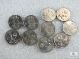 (10) 1969 BU Israel I Lira Coins