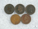 1880, 1887, 1890, 2-1899 Indian Head Cents