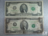 Group of Two US $2.00 Small-size Notes