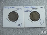 1892 Liberty Nickel with Ov Lamination Error & 1897 Liberty N