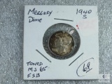 1940-S Mercury Dime Toned MS 65 FSB