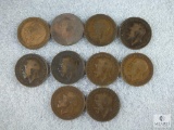 10 Different British Large Cents 1911-1919 & 1921