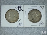 (2) 1949 Franklin Halves