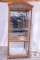 Wooden Display Case with Glass Shelves and Front/Sides