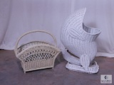 Wicker Dolphin and Magazine Rack