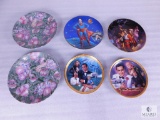 Group of Six Collector Plates - Superman, Flowers, Star Wars, James Bond