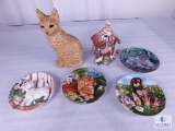 Decorative Lot of Plates, Cat and House