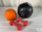 4-Pound and 11/12-Pound Medicine Balls with Pair of 5-Pound Dumbbells