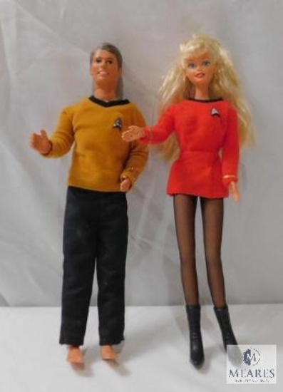 1966 and 1968 Mattel Star Trek Barbie and Ken Dolls