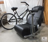 Bicycle, Tire Pump, and Gaming Chair