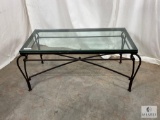 Metal Glass-Top Table