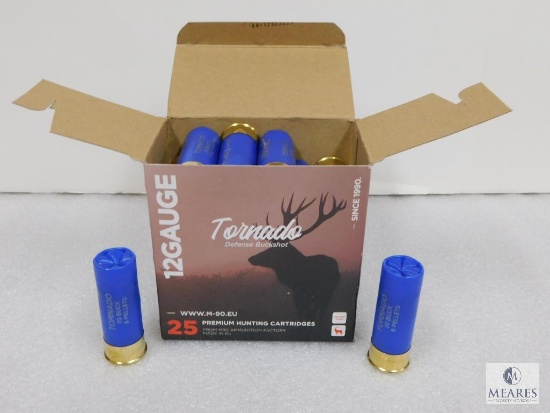 25 Rounds PPU .12 Gauge Buckshot. 2 3/4" 00Buck 9 Pellet Self Defense.