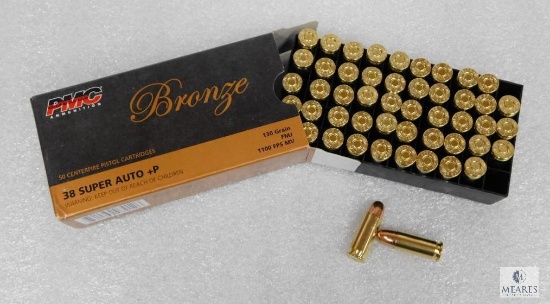 50 Rounds PMC .38 Super Ammo. +P 130 Grain FMJ