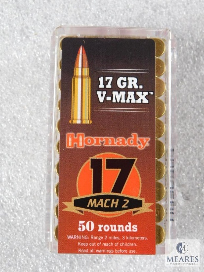 50 Rounds Hornady .17 Mach 2 V-Max 17 Grain Ammo