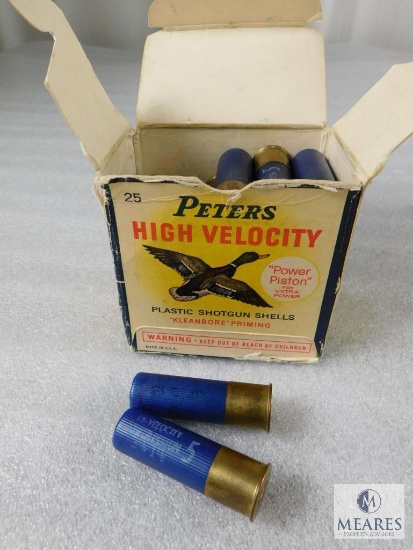 25 Rounds Peters 16 Gauge Hi-Velocity 2-3/4" Shells in Vintage Box