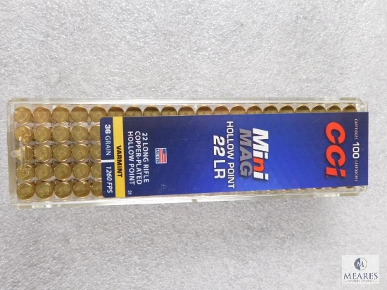 100 Rounds CCI .22LR Mini-Mag 36 Grain Copper Plated HP Ammo 1260 FPS