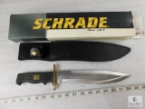 New Schrade #SCHSM New Fixed Blade Hunting Knife w/ Leather Sheath