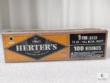 100 Rounds Herter's 9mm Luger 115 Grain FMJ Ammo