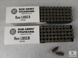 100 Rounds Red Army 9mm Luger Ammo 115 Grain FMJ