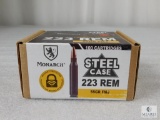 100 Rounds Monarch Steel Case .223 REM 55 Grain FMJ Steel Ammo